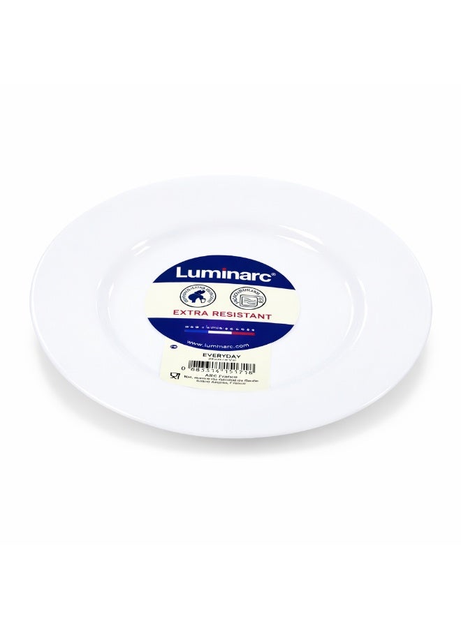 Luminarc White Ceramic Dessert Plate 19cm Elegant Round Plates for Cakes, Snacks & Desserts Microwave & Dishwasher Safe Tableware - Image 1